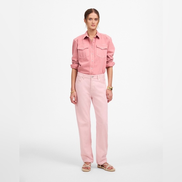 Madewell Denim - NWT Madewell The Darted Barrel-Leg Jean in Pink Size 32